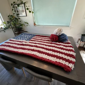 American Flag Blanket Pattern - Chunky Hand Knitting