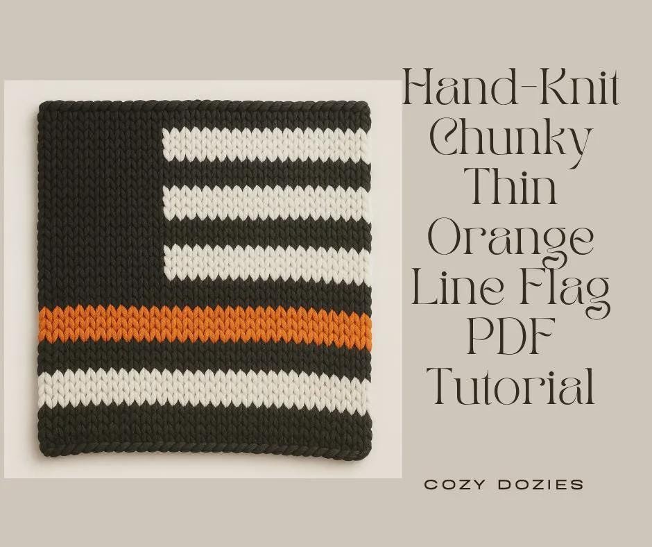 Thin Orange Line Blanket Pattern - Chunky Hand Knitting - Image 3
