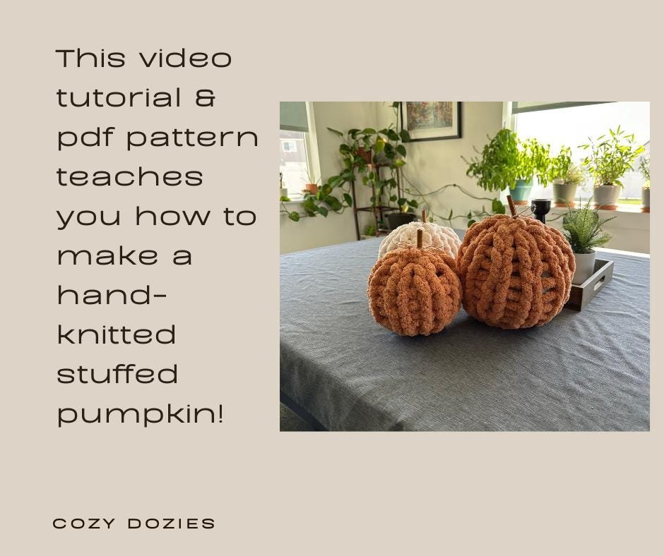 Pumpkin Pouf Pattern - Chunky Hand Knitting - Image 3