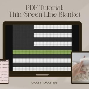 Thin Green Line Blanket Pattern - Chunky Hand Knitting