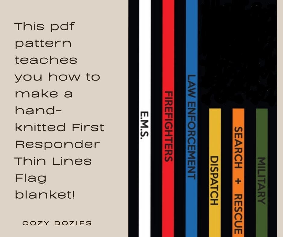 First Responder Blanket Pattern - Chunky Hand Knitting - Image 3