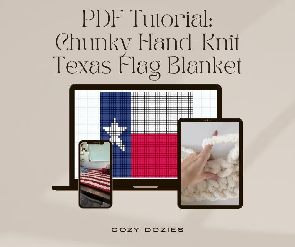 Texas Flag Blanket Pattern - Chunky Hand Knitting