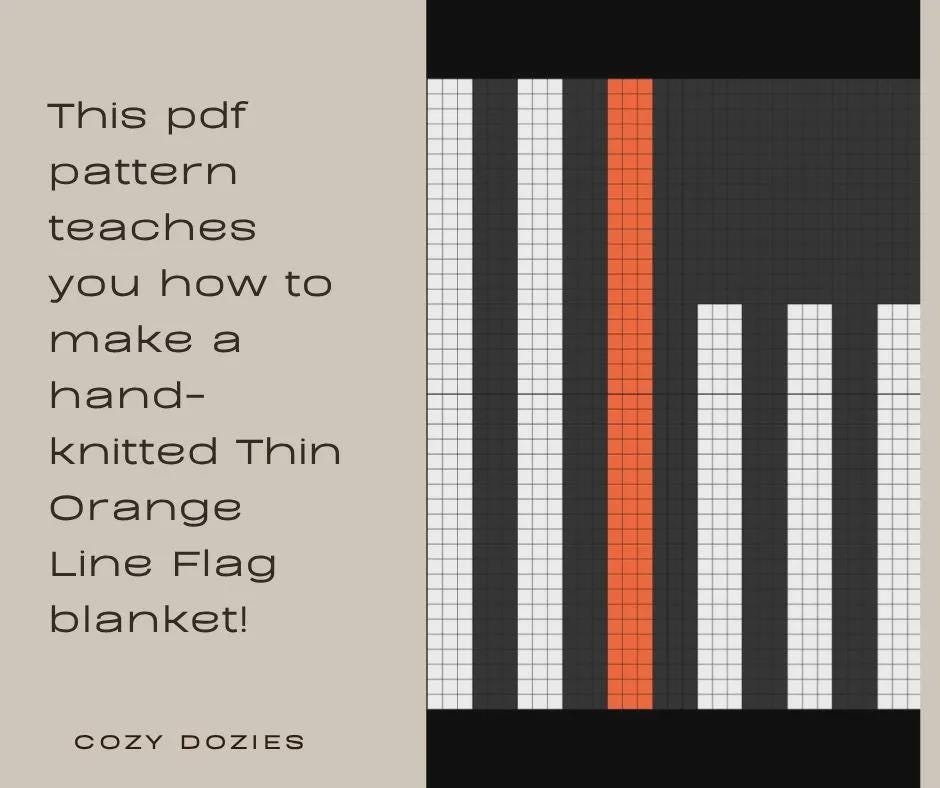 Thin Orange Line Blanket Pattern - Chunky Hand Knitting - Image 4