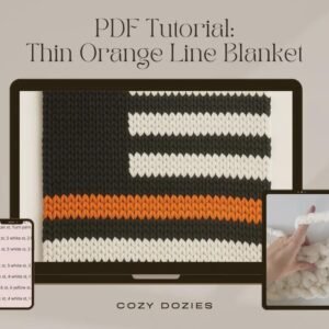 Thin Orange Line Blanket Pattern - Chunky Hand Knitting