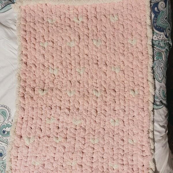 Hearts Blanket Pattern - Chunky Hand Knitting - Image 9