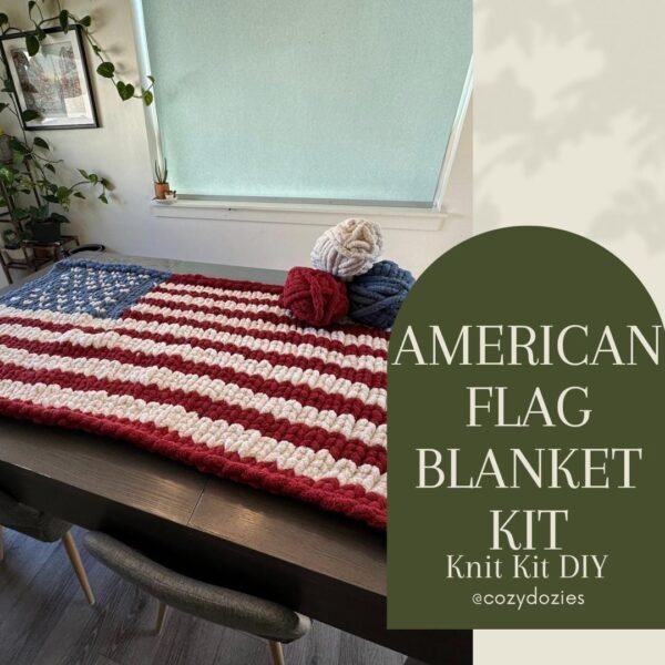 American Flag Blanket Knit Kit